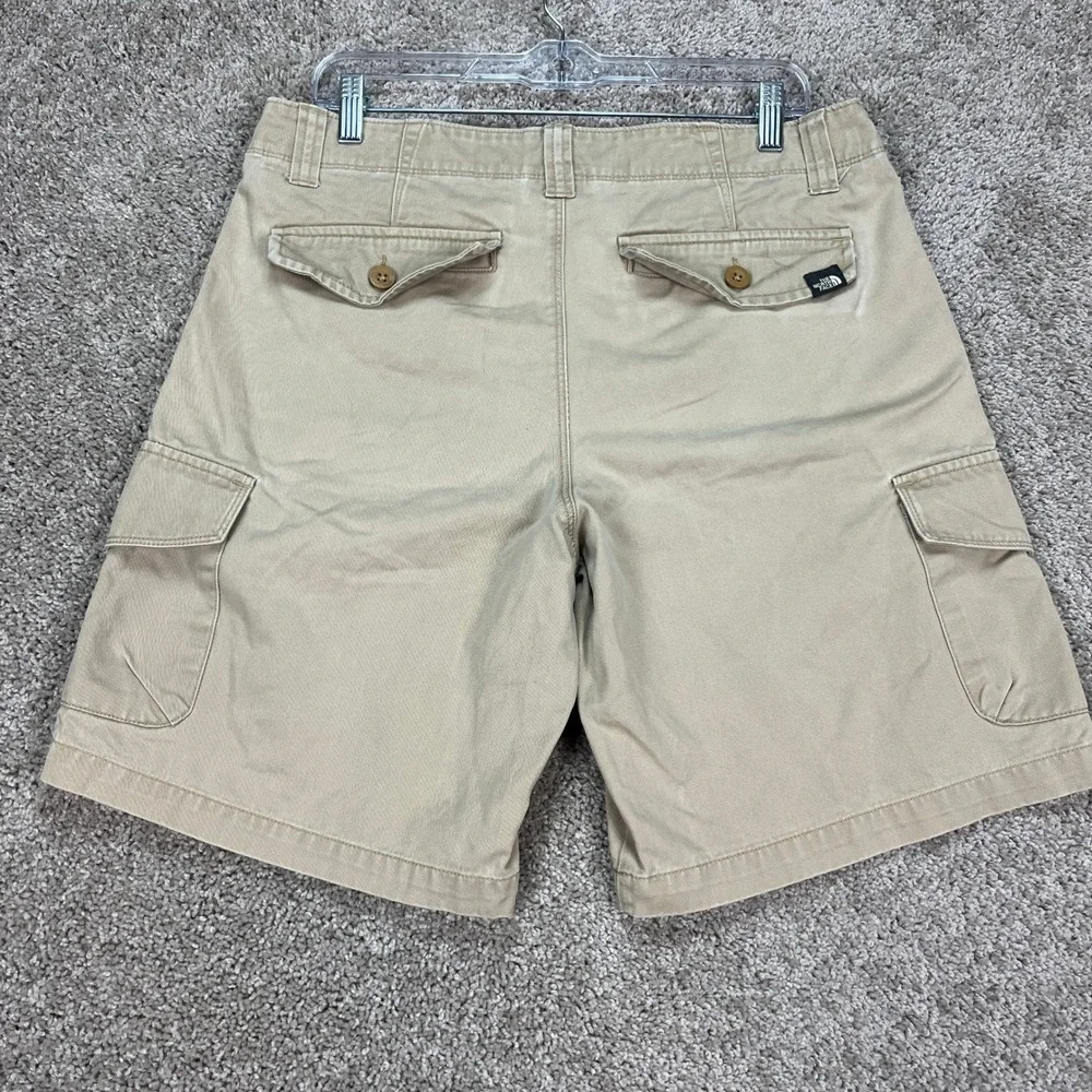 The North Face Mens Beige Cargo Shorts Size 32 Casual Flap Pocket Outdoor Hiking